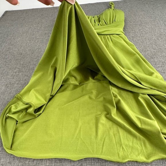 Speechless Cocktail Dress Bright Green Party Wear‎ Spaghetti Braided Straps Smal - Picture 8 of 14